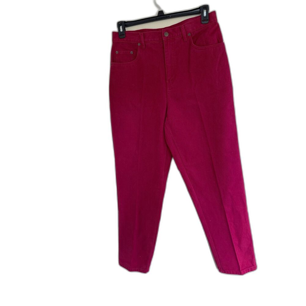 Vintage‎ Bill Blass Easy Fit High Rise Mom Jeans Red Size 12 90s Cotton